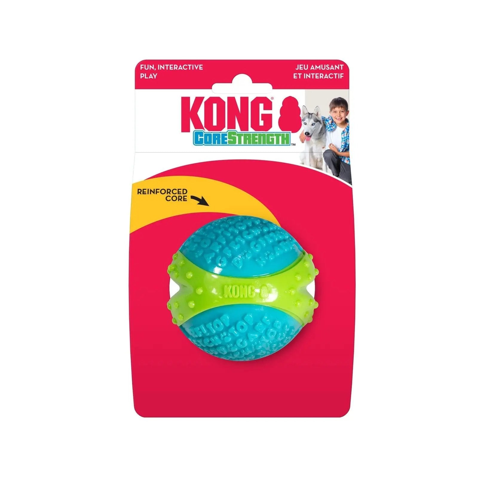 Kong Corestrength Large Green Dog Chew Ball Dental Care Fetch Toy for Dogs