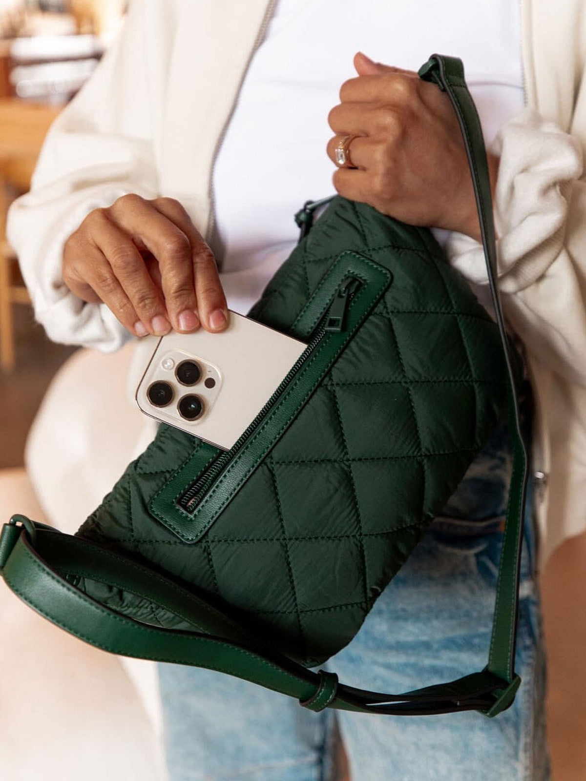 Quilted Large Sidekick Heritage Green
