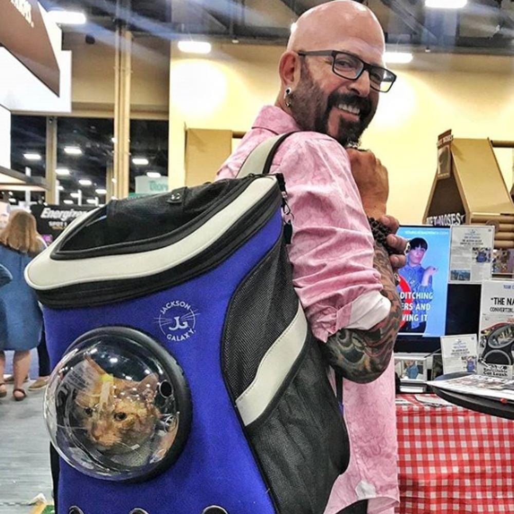 The Jackson Galaxy Essential Bundle: Cat Backpack, Harness, Leash, and Travel Bowl