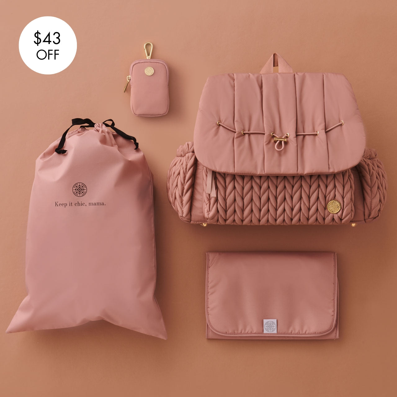 Levy Backpack Dusty Rose Holiday Set
