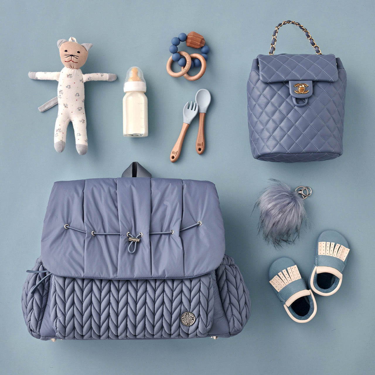 Levy Backpack Ash Blue Holiday Set