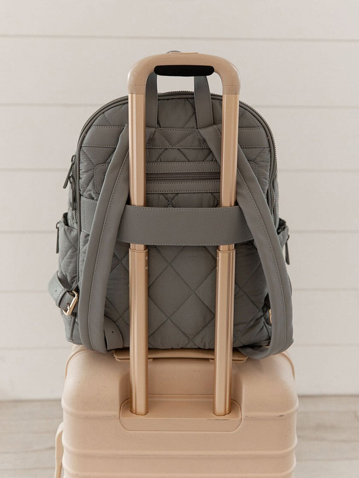 Quilted Brooklyn Backpack grey